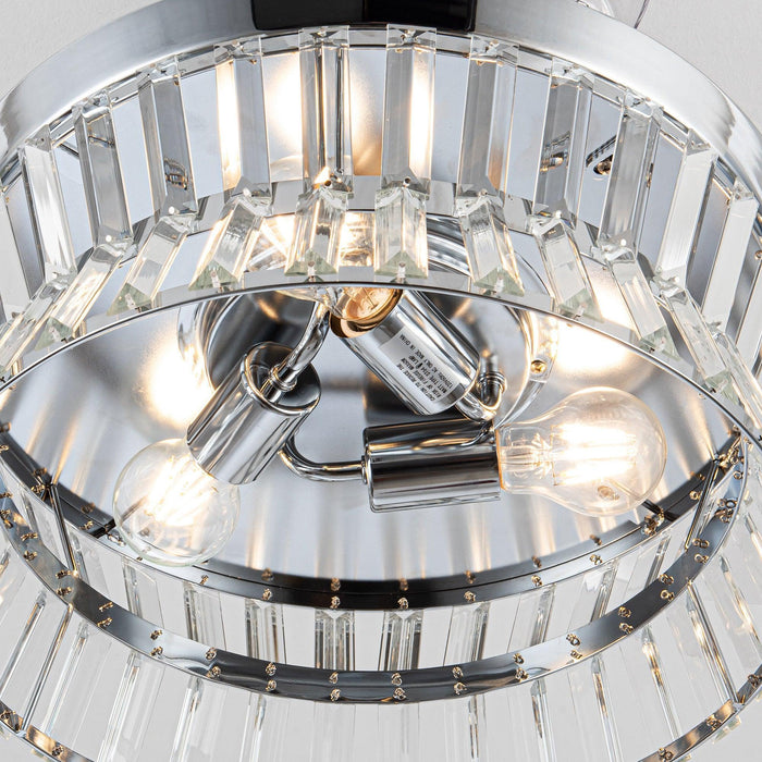 36" Prayag Modern Downrod Mount Crystal Ceiling Fan with Lighting and Remote Control - ParrotUncle