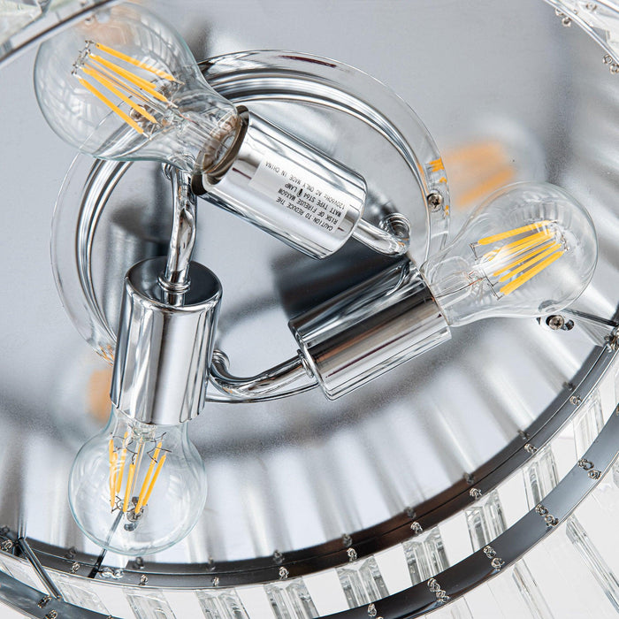 36" Prayag Modern Downrod Mount Crystal Ceiling Fan with Lighting and Remote Control - ParrotUncle