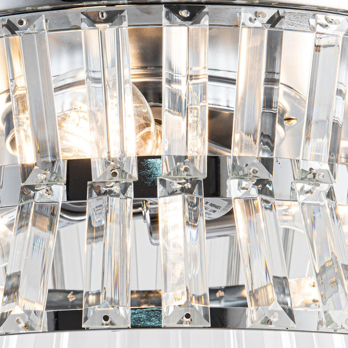 36" Prayag Modern Downrod Mount Crystal Ceiling Fan with Lighting and Remote Control - ParrotUncle