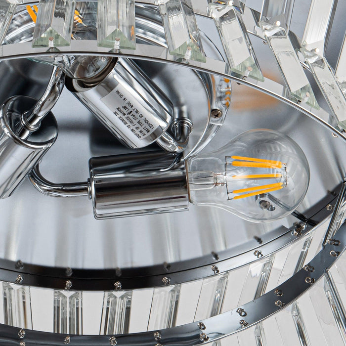 36" Prayag Modern Downrod Mount Crystal Ceiling Fan with Lighting and Remote Control - ParrotUncle