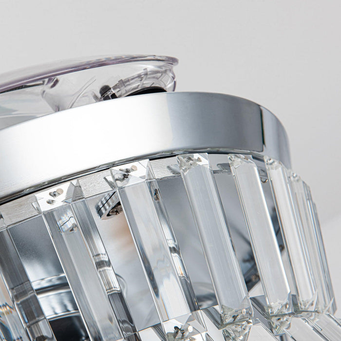 36" Prayag Modern Downrod Mount Crystal Ceiling Fan with Lighting and Remote Control - ParrotUncle