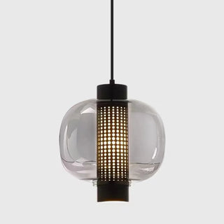 1-Light Modern Round Pendant Lighting with Translucent glass