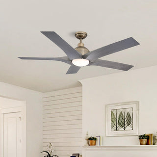 56" Genoa Hamptons Farmhouse DC Motor Downrod Mount Reversible Ceiling Fan with Lighting and Remote Control