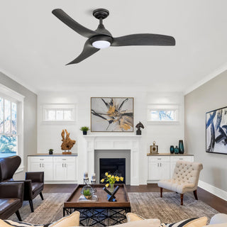 52" Hamptons Industrial DC Motor Downrod Mount Reversible Ceiling Fan with LED Lighting and Remote Control