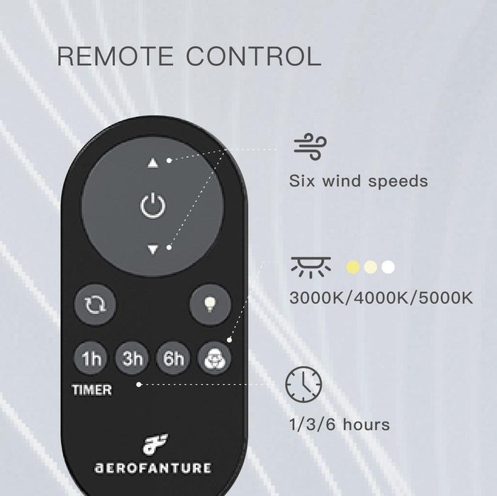 Black 54" DC Motor 6 Speed Ceiling Fan with LED Lighting