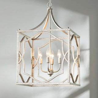 3-Light / 4-Light Hamptons Vintage Lantern Square Chandelier with Adjustable Hanging Length