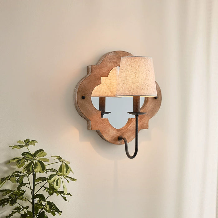 Farmhouse 1-Light Wood Light Rustic Wall Sconce