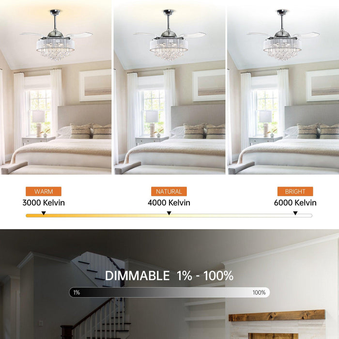 42" Broxburne Smart Fan with LED Light - ParrotUncle