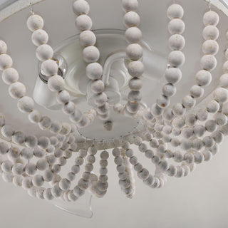 42" Huang Hamptons Farmhouse Wooden Beads Ceiling Fan with Lighting