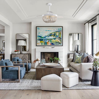 42" Huang Traditional Downrod Mount Chandelier Ceiling Fan with Lighting and Remote Control - ParrotUncle