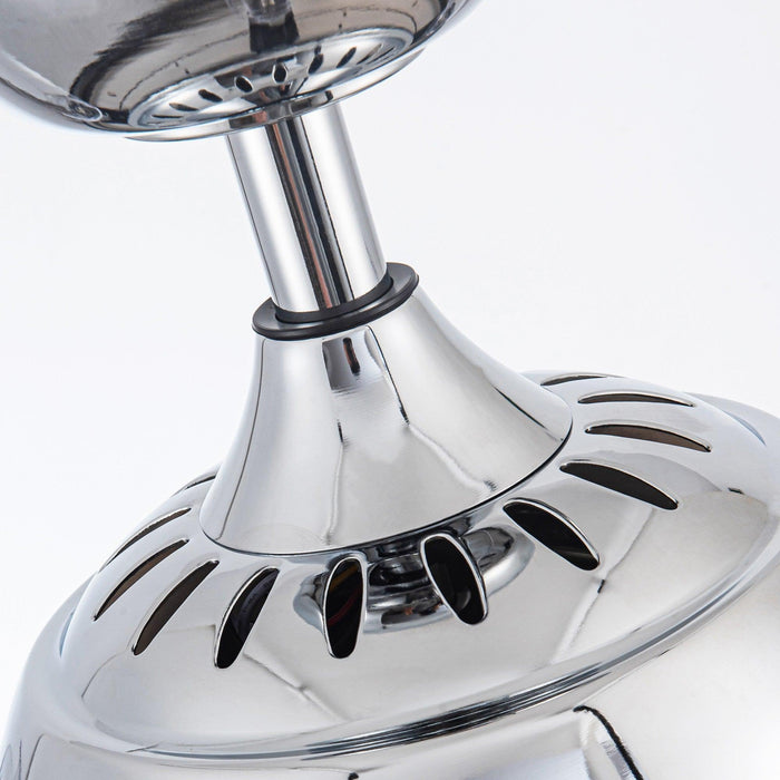 42" Modern Chrome Downrod Mount Crystal Ceiling Fan with Lighting and Remote Control - ParrotUncle