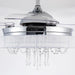 42" Modern Chrome Downrod Mount Crystal Ceiling Fan with Lighting and Remote Control - ParrotUncle