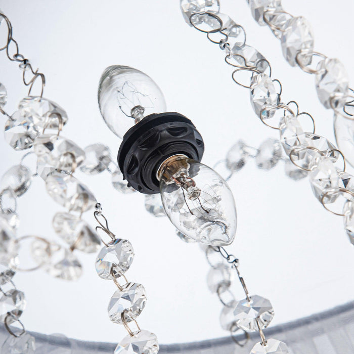 42" Modern Chrome Downrod Mount Crystal Ceiling Fan with Lighting and Remote Control - ParrotUncle