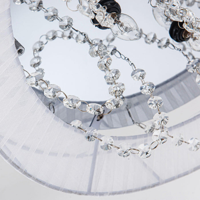 42" Modern Chrome Downrod Mount Crystal Ceiling Fan with Lighting and Remote Control - ParrotUncle