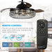 42" Modern Downrod Mount Crystal Ceiling Fan with Lighting and Remote Control - ParrotUncle