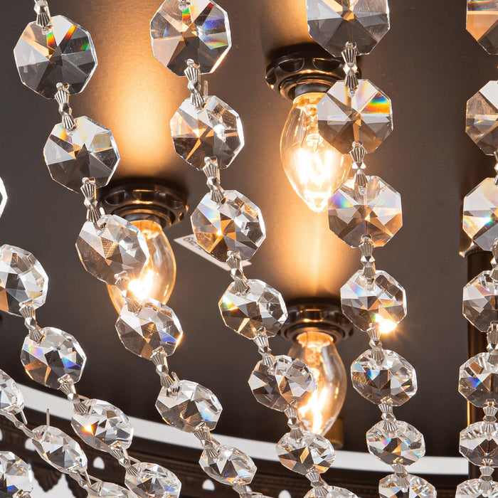 42" Servantes Modern Downrod Mount Crystal Ceiling Fan with Lighting and Remote Control - ParrotUncle