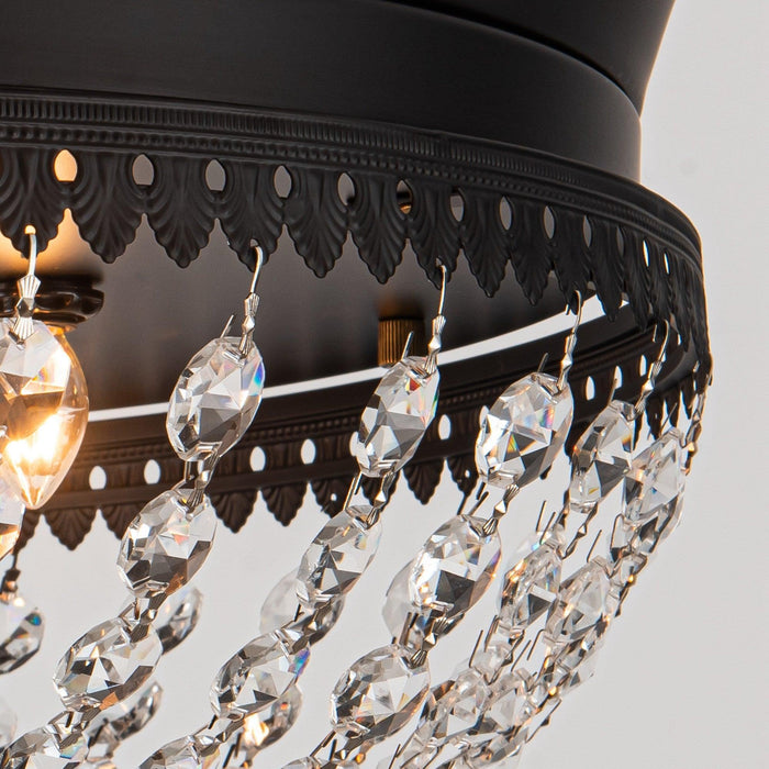 42" Servantes Modern Downrod Mount Crystal Ceiling Fan with Lighting and Remote Control - ParrotUncle