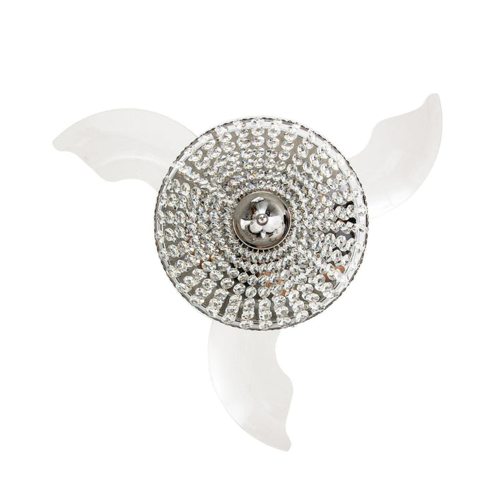 42" Servantes Modern Downrod Mount Crystal Ceiling Fan with Lighting and Remote Control - ParrotUncle