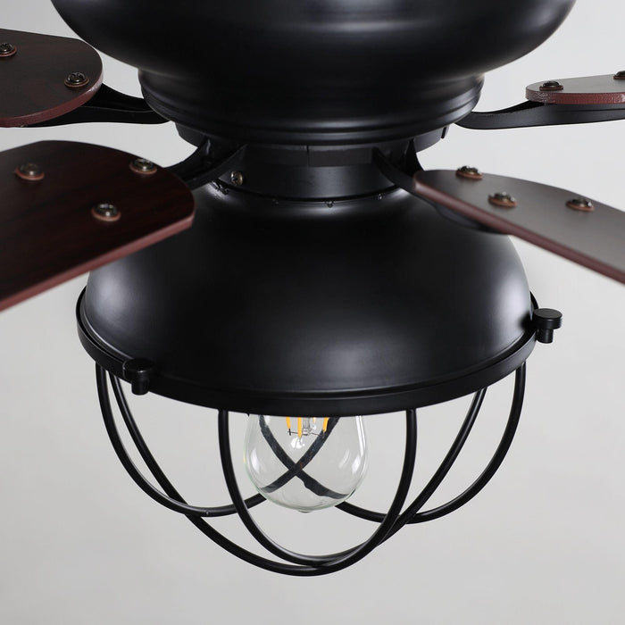42" Traditional Flush Mount Reversible Ceiling Fan with Lighting and Remote Control - ParrotUncle