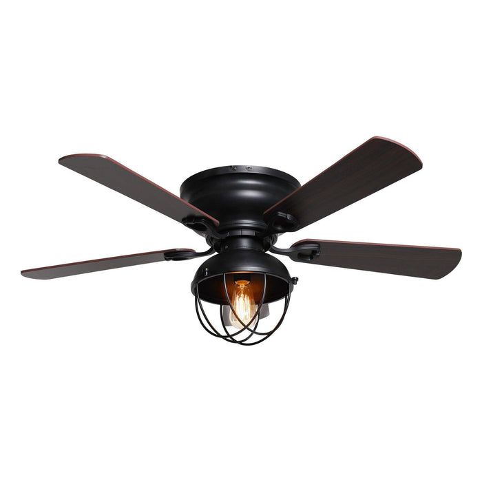 42" Traditional Flush Mount Reversible Ceiling Fan with Lighting and Remote Control - ParrotUncle