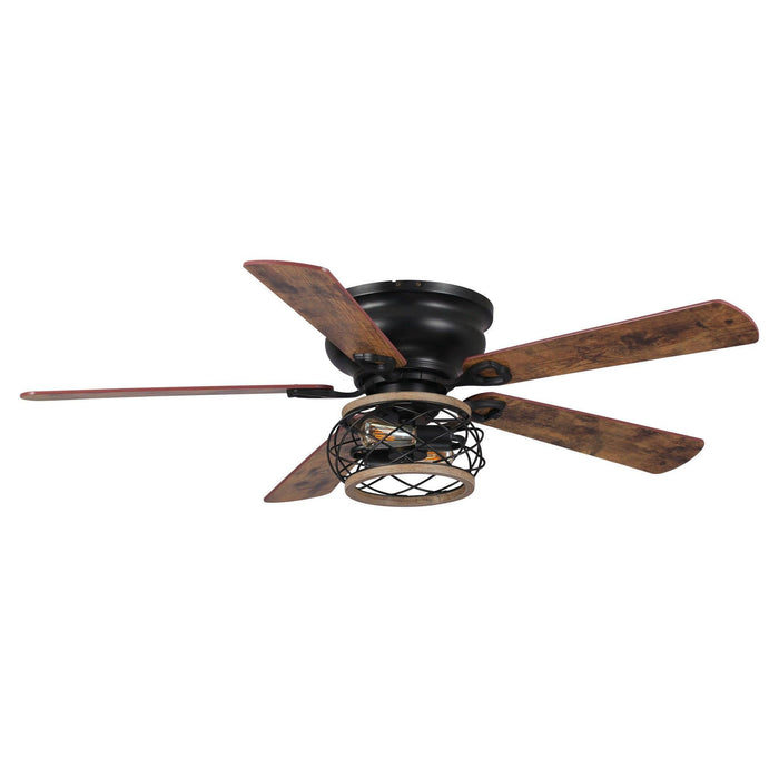 48"Antwerp Farmhouse Flush Mount Reversible Ceiling Fan with Lighting and Remote Control - ParrotUncle
