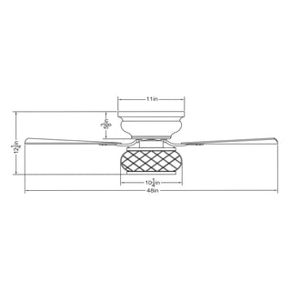 48" Antwerp Farmhouse Flush Mount Reversible Ceiling Fan with Lighting and Remote Control