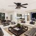 48"Antwerp Farmhouse Flush Mount Reversible Ceiling Fan with Lighting and Remote Control - ParrotUncle