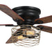 48" Athens Farmhouse Flush Mount Reversible Ceiling Fan with Lighting and Remote Control - ParrotUncle