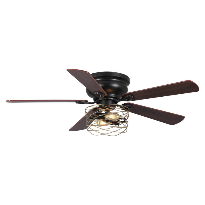 48" Athens Farmhouse Flush Mount Reversible Ceiling Fan with Lighting and Remote Control - ParrotUncle