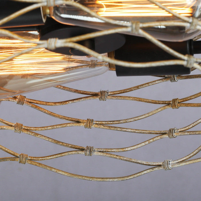 48" Athens Farmhouse Flush Mount Reversible Ceiling Fan with Lighting and Remote Control - ParrotUncle