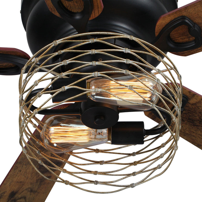 48" Athens Farmhouse Flush Mount Reversible Ceiling Fan with Lighting and Remote Control - ParrotUncle