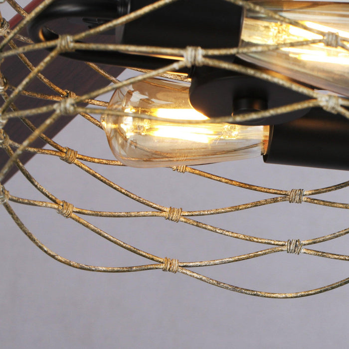 48" Athens Farmhouse Flush Mount Reversible Ceiling Fan with Lighting and Remote Control - ParrotUncle