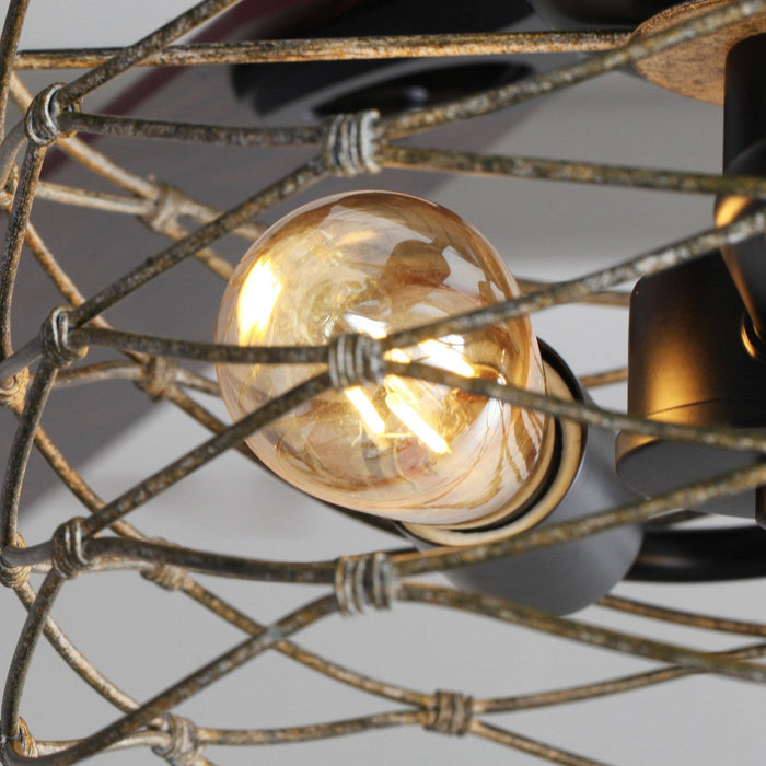 48" Athens Farmhouse Flush Mount Reversible Ceiling Fan with Lighting and Remote Control - ParrotUncle