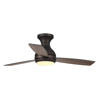 48" Beckette Hamptons Farmhouse Flush Mount Reversible Ceiling Fan with Lighting and Remote Control