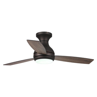 48" Beckette Hamptons Farmhouse Flush Mount Reversible Ceiling Fan with Lighting and Remote Control