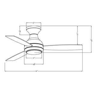 48" Beckette Hamptons Farmhouse Flush Mount Reversible Ceiling Fan with Lighting and Remote Control