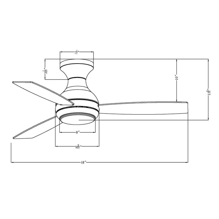 48" Beckette Modern Flush Mount Reversible Ceiling Fan with Lighting and Remote Control - ParrotUncle