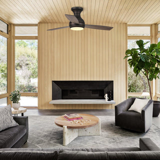 48" Beckette Hamptons Farmhouse Flush Mount Reversible Ceiling Fan with Lighting and Remote Control