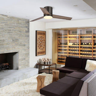 48" Kielah Hamptons Farmhouse Flush Mount Reversible Ceiling Fan with Lighting and Remote Control