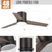 48" Kielah Traditional Flush Mount Reversible Ceiling Fan with Lighting and Remote Control - ParrotUncle