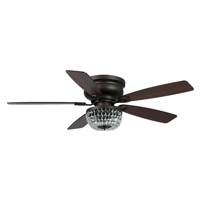 48" Modern Flush Mount Reversible Crytsal Ceiling Fan with Lighting and Remote Control - ParrotUncle