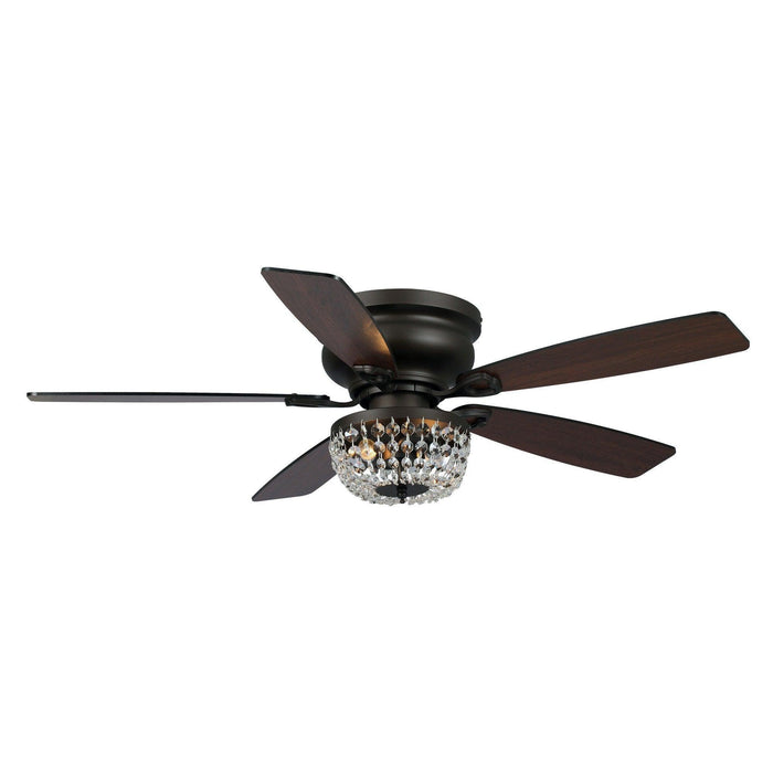 48" Modern Flush Mount Reversible Crytsal Ceiling Fan with Lighting and Remote Control - ParrotUncle