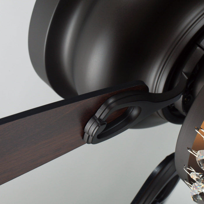 48" Modern Flush Mount Reversible Crytsal Ceiling Fan with Lighting and Remote Control - ParrotUncle