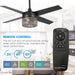 48" Pune Modern Downrod Mount Reversible Crystal Ceiling Fan with Lighting and Remote Control - ParrotUncle