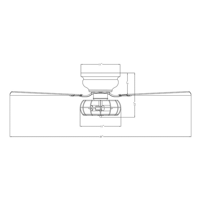 48" Thurber Industrial Satin Nickel Flush Mount Reversible Ceiling Fan with Lighting and Remote Control - ParrotUncle