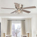 48" Thurber Industrial Satin Nickel Flush Mount Reversible Ceiling Fan with Lighting and Remote Control - ParrotUncle