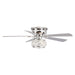 48" Traditional Chrome Flush Mount Reversible Crystal Ceiling Fan with Lighting and Remote Control - ParrotUncle