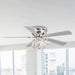 48" Traditional Chrome Flush Mount Reversible Crystal Ceiling Fan with Lighting and Remote Control - ParrotUncle