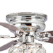 48" Traditional Chrome Flush Mount Reversible Crystal Ceiling Fan with Lighting and Remote Control - ParrotUncle
