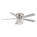 48" Traditional Chrome Flush Mount Reversible Crystal Ceiling Fan with Lighting and Remote Control - ParrotUncle